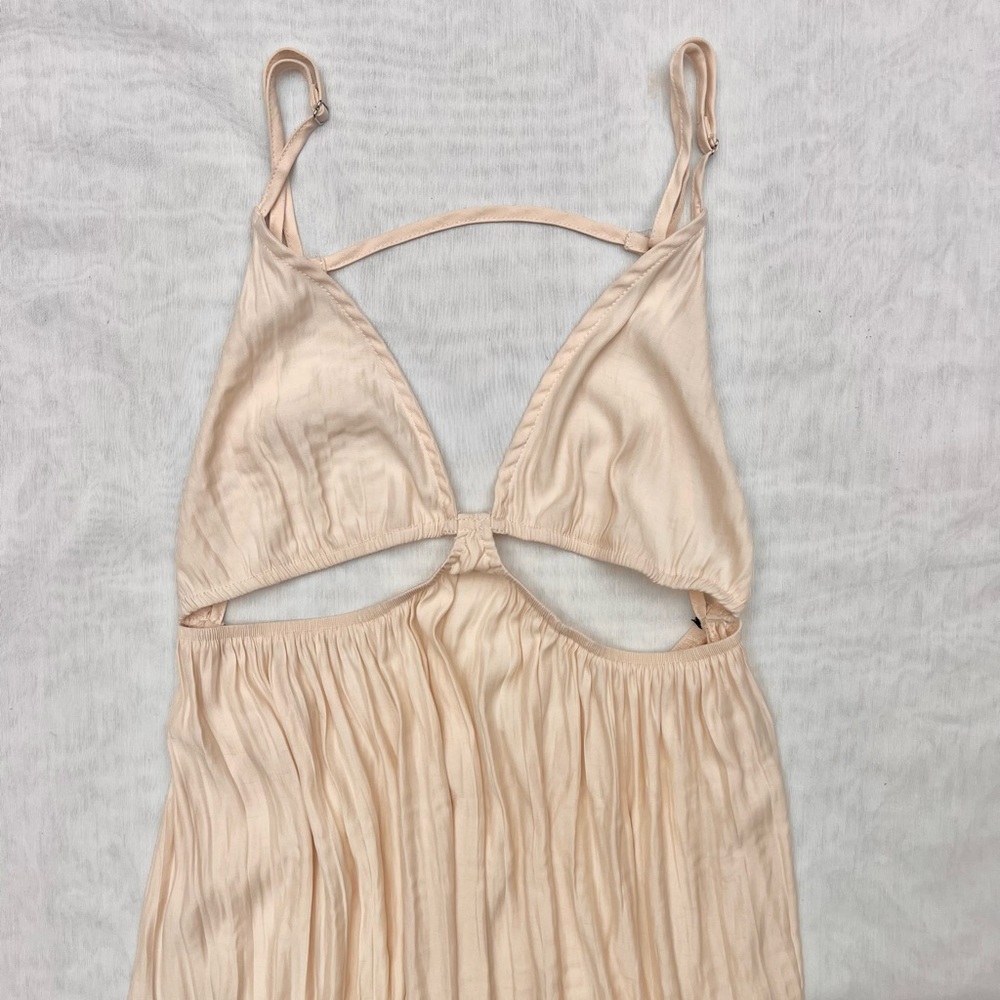 Cream Flowy Maxi Dress with Cutouts